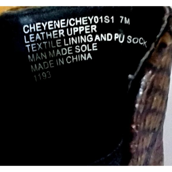 Steve Madden Cheyene Mid-Heel Brown Black Snake Leather Ankle Boots - Size 7M - Picture 8 of 8